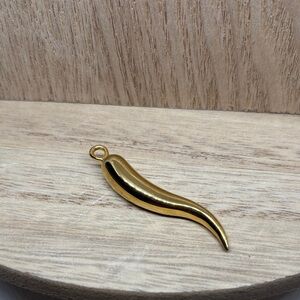 Gold Horn Charm Pendant